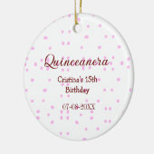 キンセアニェラ・アノス15th birthday add name pink dots セラミックオーナメント (左)