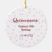 キンセアニェラ・アノス15th birthday add name pink dots セラミックオーナメント (裏面)
