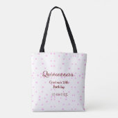 キンセアニェラ・アノス15th birthday add name pink dots トートバッグ (裏面)