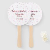 キンセアニェラ・アノス15th birthday add name pink dots ハンドファン (正面&裏面)