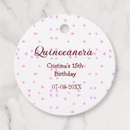 キンセアニェラ・アノス15th birthday add name pink dots フェイバータグ