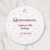 キンセアニェラ・アノス15th birthday add name pink dots フェイバータグ (裏面)