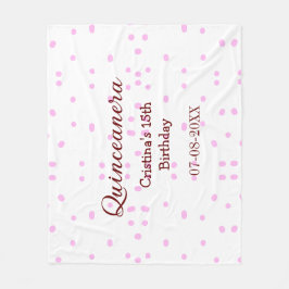 キンセアニェラ・アノス15th birthday add name pink dots フリースブランケット
