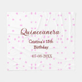 キンセアニェラ・アノス15th birthday add name pink dots フリースブランケット (正面(横))