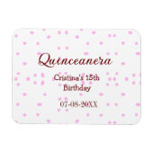キンセアニェラ・アノス15th birthday add name pink dots マグネット (横)