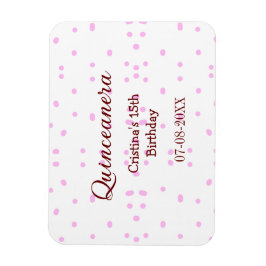 キンセアニェラ・アノス15th birthday add name pink dots マグネット