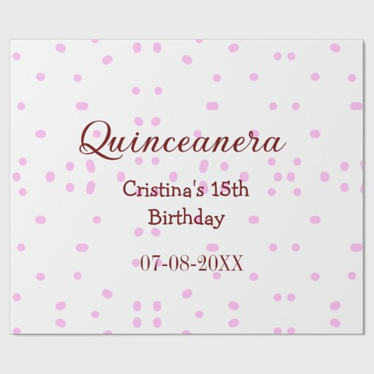 キンセアニェラ・アノス15th birthday add name pink dots ラッピングペーパー (フラット)