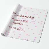 キンセアニェラ・アノス15th birthday add name pink dots ラッピングペーパー (アンロールド)