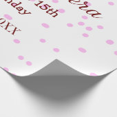 キンセアニェラ・アノス15th birthday add name pink dots ラッピングペーパー (角)