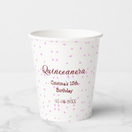 キンセアニェラ・アノス15th birthday add name pink dots 紙コップ
