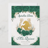 キンセアニェラ エメラルド フラワープリンセス ゴールド ホース 招待状 (裏面)