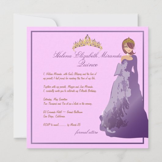 キンセアニェラ/クリンスアニョスのプリンセス/水玉模様 招待状 (裏面)