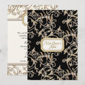 キンセアニェラ・グラム オールド・ハリウッド 私の15歳の誕生日 招待状 (正面/裏面)