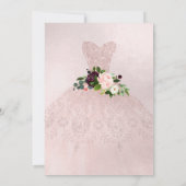 キンセアニェラ  グリッター ドレス ワインレッド ブラッシュ 招待状 (裏面)