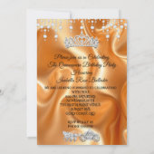 キンセアニェラ ゴールド イエロー オレンジ 馬車 王冠 招待状 (裏面)