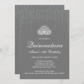 キンセアニェラ、シルバーグリッター招待状 招待状 (正面/裏面)