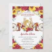 キンセアニェラ チャロ ひまわり 赤いバラ 馬のブーツ 招待状 (正面)