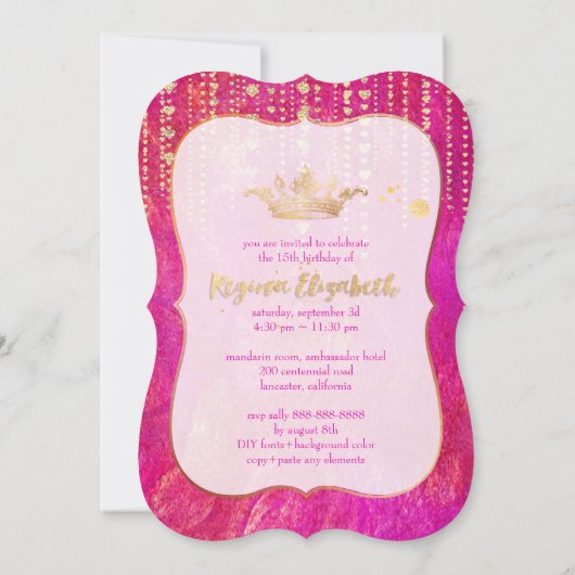 キンセアニェラ/ハートストリング/プリンセス/クラウン 招待状 (裏面)