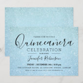 キンセアニェラ·パーティー·ブエレガントルー·グリッター·ル絵を描ック 招待状 (正面/裏面)