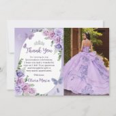 キンセアニェラ パープル フラワーティアラ サンクス カード (正面)