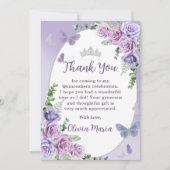 キンセアニェラ パープル フラワー ティアラ 誕生日カード 招待状 (正面)