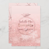 キンセアニェラ/フェイクバラ金ゴールド雪片+クラウン 招待状 (正面/裏面)