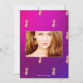 キンセアニェラ、フェイク金ゴールド水彩パイナップル セーブザデート (裏面)