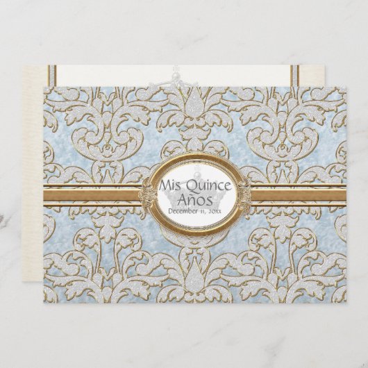 キンセアニェラ-フローラエレガントリーフダマスクバロック 招待状 (正面/裏面)