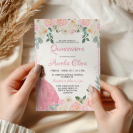 キンセアニェラ ブラッシュピンク ローズ フローラル ティアラ 招待状