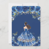 キンセアニェラ ロイヤルブルー 花 蝶々 王冠 招待状 (裏面)