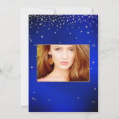 キンセアニェラ、星に書かれたもの、青いベルベット 招待状 (裏面)