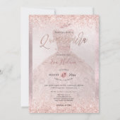 キンセアニェラ 王女 フェイク ローズゴールド ティアラ+ドレス 招待状 (裏面)