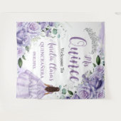 キンセアニェラ 紫のバラの花のプリンセス歓迎 タペストリー (正面(横))