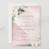 キンセアニェラ、赤面フローラスパークルガウンバラ金ゴールド 招待状 (裏面)