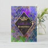 キンセアニェラ/銀河系/ネオンパープル/プリンセス/クラウン 招待状 (スタンド正面)