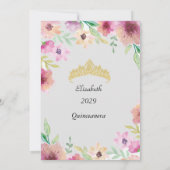 キンセアニェラ 15歳の誕生日パーティー 花の招待状 招待状 (裏面)