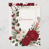 キンセアニェラ、Sweet sixteenレッドローズ 招待状 (正面/裏面)