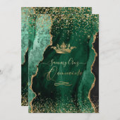 キンセアニェラH2ジェイドグリーンアゲートフェイク金ゴールドダスト 招待状 (正面/裏面)