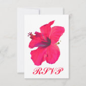 キンセアニェラRSVPのかわいらしいピンクの花 出欠カード (正面)