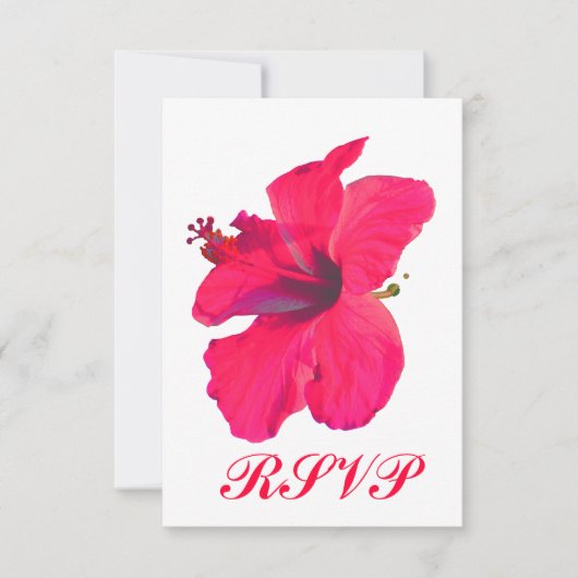 キンセアニェラRSVPのかわいらしいピンクの花 出欠カード (正面)
