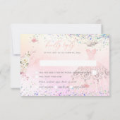 キンセアニェラRSVP赤面ピンクグリッターガウンインビタティ 招待状 (裏面)