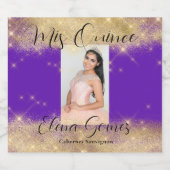 キンセアニラきらめくワイン優先ラベルのパーソナライズ スパークリングワインラベル (シングルラベル)