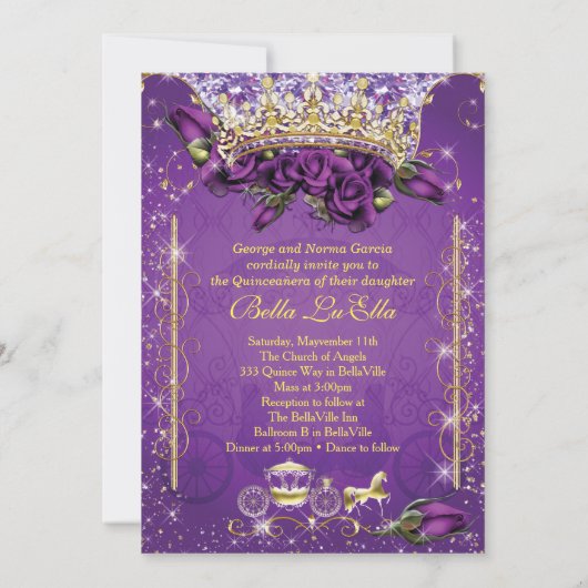 キンセアニラとスウィート16パーティの招待状 招待状 (裏面)