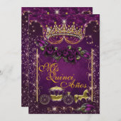 キンセアニラとスウィート16パーティの招待状 招待状 (正面/裏面)