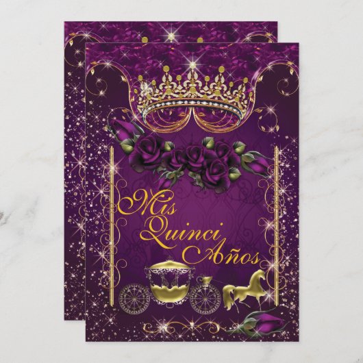 キンセアニラとスウィート16パーティの招待状 招待状 (正面/裏面)