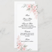 キンセアニラのピンクのローズブーケメニュー メニュー (正面/裏面)