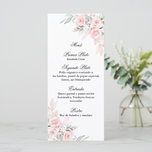 キンセアニラのピンクのローズブーケメニュー メニュー (スタンド正面)