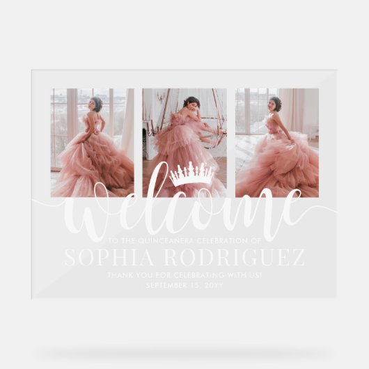 キンセアニラへようこそ&ありがとう3 Photo Collage アクリルサイン (正面)