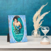 キンセアニラアイスブルーシルバーウィンタースノーフレーク フォトプラーク (側面)