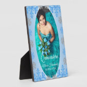 キンセアニラアイスブルーシルバーウィンタースノーフレーク フォトプラーク (側面)